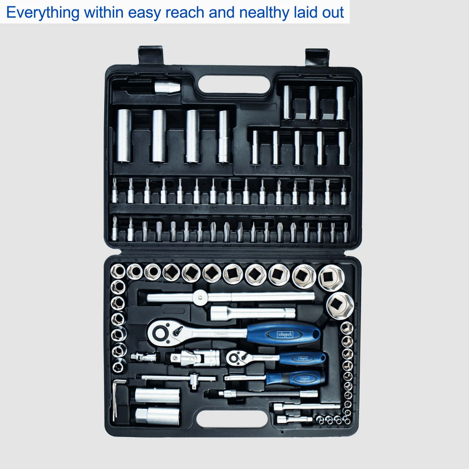 Scheppach Werkzeugkoffer 'TB94' Mit Steckschlüsselsatz 95-teilig 3 Scheppach Werkzeugkoffer 'TB94' Mit Steckschlüsselsatz 95-teilig – Bild 3