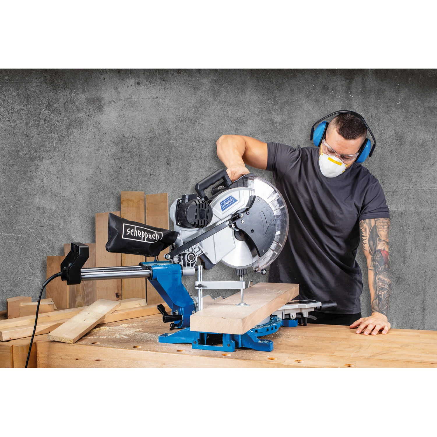 Scheppach Kapp-, Zug- Und Gehrungssäge 'HM140L' 2000 W 4 Scheppach Kapp-, Zug- Und Gehrungssäge 'HM140L' 2000 W – Bild 4