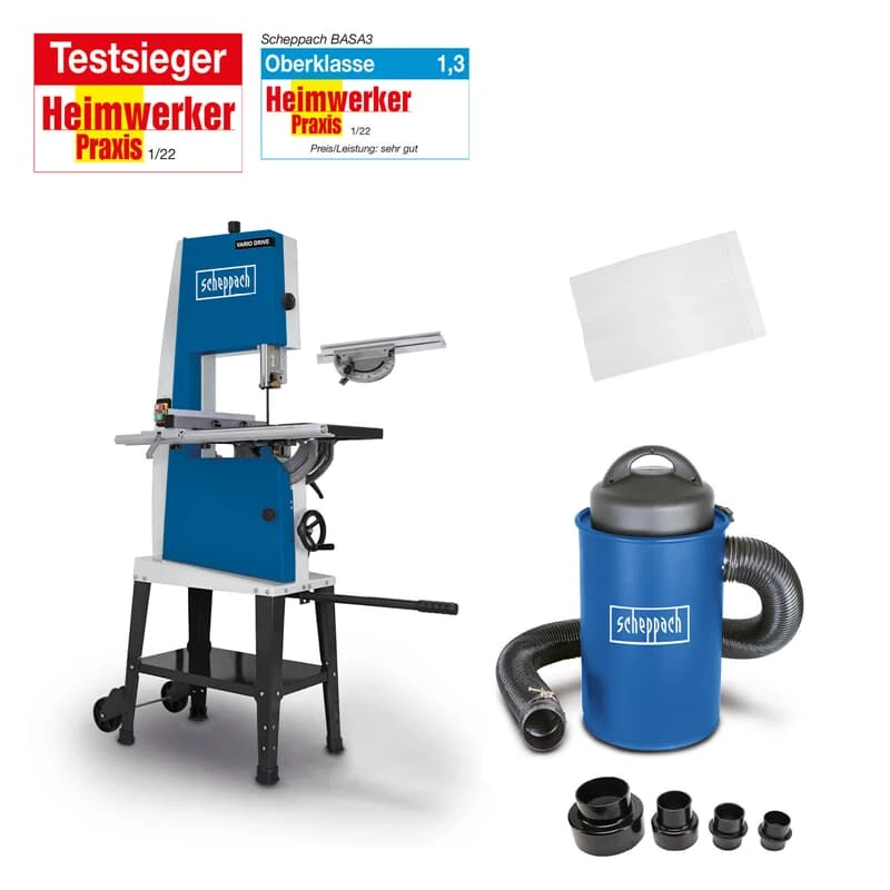Scheppach Bandsäge BASA3 Professional 230 V + Absauganlage HA1000 50 L 1 Scheppach Bandsäge BASA3 Professional 230 V + Absauganlage HA1000 50 L