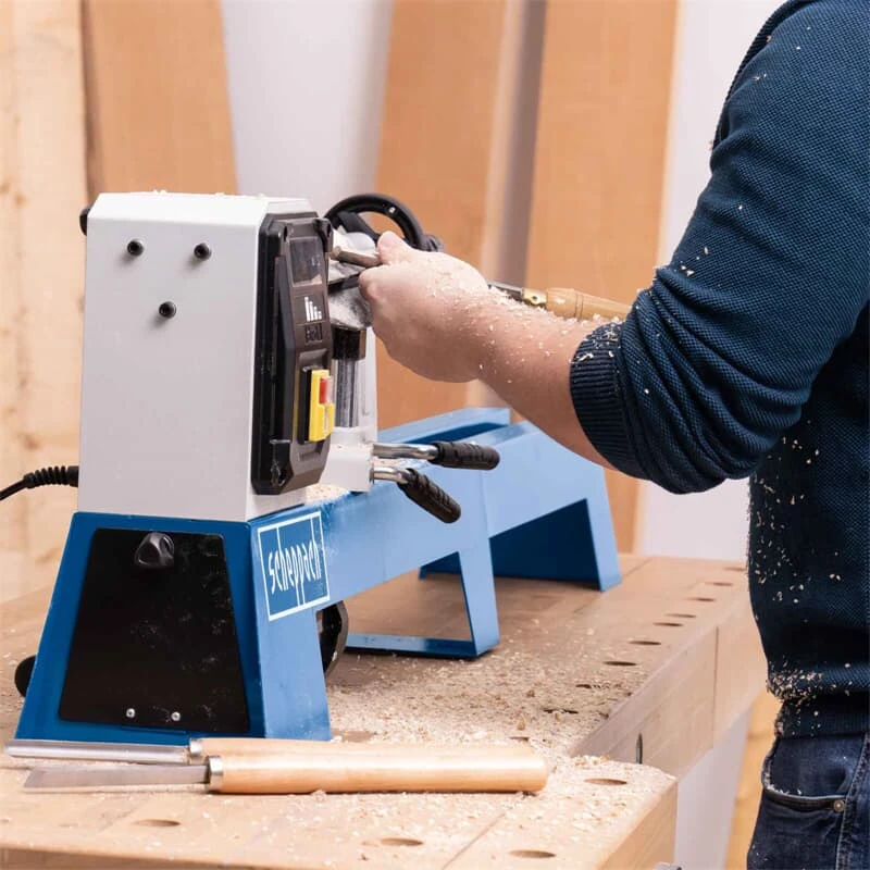 Scheppach DM1100T Drechselbank Drechselmaschine Drehbank 1000mm + Zubehör 6 Scheppach DM1100T Drechselbank Drechselmaschine Drehbank 1000mm + Zubehör – Bild 6