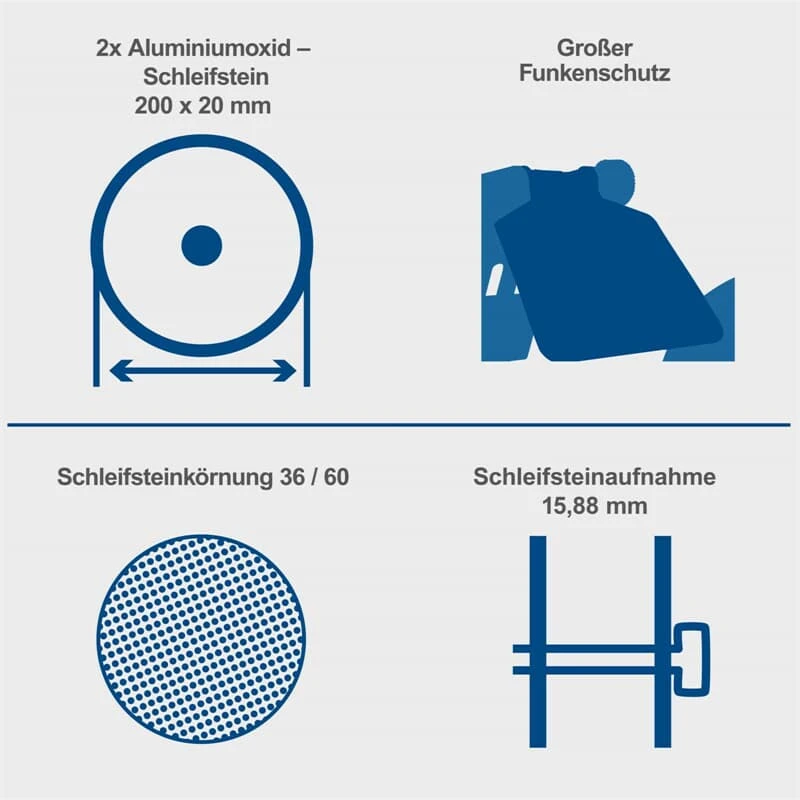 Scheppach Doppelschleifer SM200L 200mm Schleifmaschine Schleifbock 500Watt 230V 2 Scheppach Doppelschleifer SM200L 200mm Schleifmaschine Schleifbock 500Watt 230V – Bild 2