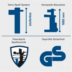 Scheppach Holzpalter Compact 8T Stehend 230V 3150W Max. Spaltgut 1070x350mm -Sheppach Store 5905419901 5905419902 keyfact de3 sth 12052023