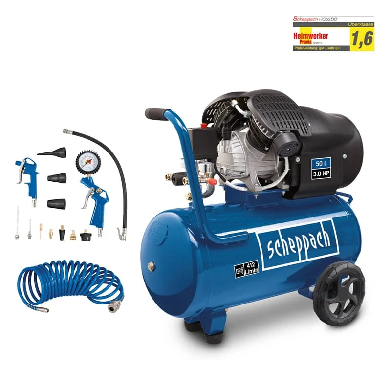 Scheppach Druckluft Kompressor 50L Luftkompressor 10bar 3PS HC53DC 1 Scheppach Druckluft Kompressor 50L Luftkompressor 10bar 3PS HC53DC