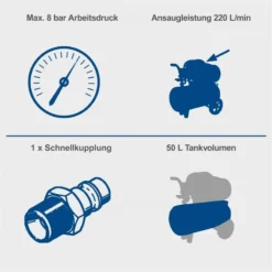 Scheppach Druckluft Kompressor 50L Luftkompressor 8bar 2PS ölgeschmiert HC54 -Sheppach Store 5906103901 keyfact de3 sth 27062023 1