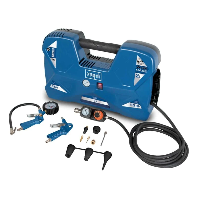 Scheppach Mini Kompressor 8bar Mobiler Druckluft Kompressor 1,2PS 230V Air Case 1 Scheppach Mini Kompressor 8bar Mobiler Druckluft Kompressor 1,2PS 230V Air Case