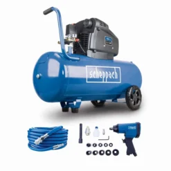 Scheppach Doppelzylinder Druckluft Kompressor HC105DC 100L Ölfrei 10 Bar 2,5PS