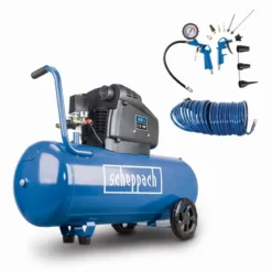 Scheppach Doppelzylinder Druckluft Kompressor HC105DC 100L Ölfrei 10 Bar 2,5 PS
