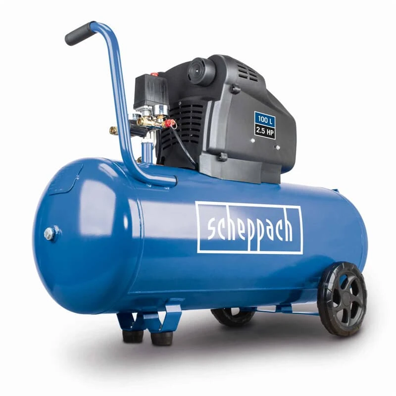 Scheppach Doppelzylinder Druckluft Kompressor HC105DC 100L Ölfrei 10 Bar 2,5 PS 2 Scheppach Doppelzylinder Druckluft Kompressor HC105DC 100L Ölfrei 10 Bar 2,5 PS – Bild 2