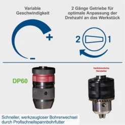 Scheppach Tischbohrmaschine DP60 710 W Laser LED 13 Mm Bohrfutter Handgriff -Sheppach Store 5906821901 keyfact de5 sth 27042023
